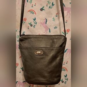 Vintage Y2K Fossil Explorer Metallic Silver Causal Everyday Hobo Crossbody Purse